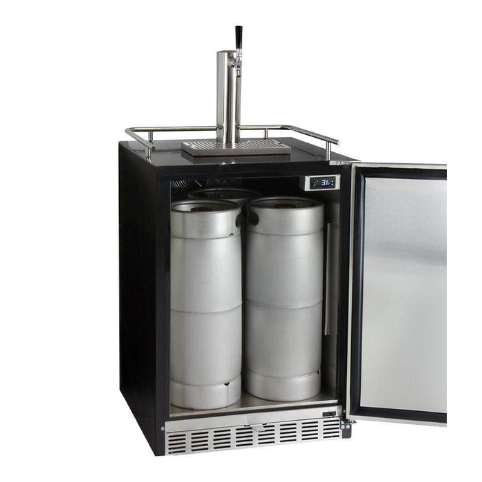 24" Wide Tap Stainless Steel Built-In Right Hinge Kegerator with Kit - HK38BSU-1