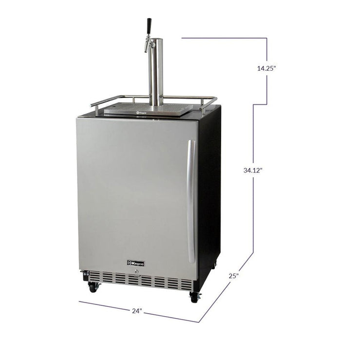 24" Wide Tap Stainless Steel Commercial Built-In Left Hinge Kegerator with Kit - HK38BSC-L-1