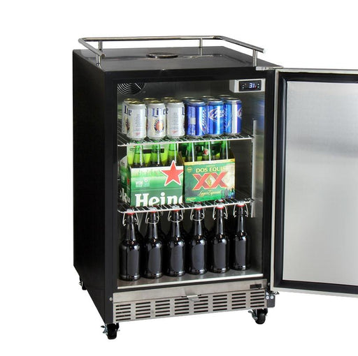 24" Wide Tap Stainless Steel Commercial Built-In Right Hinge Digital Kegerator with Kit - HK38BSC-1