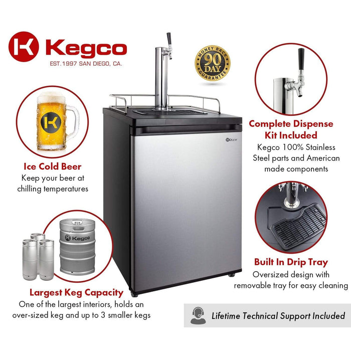 Summit - 24" Wide Tap Stainless Steel Kegerator - K209SS-1NK