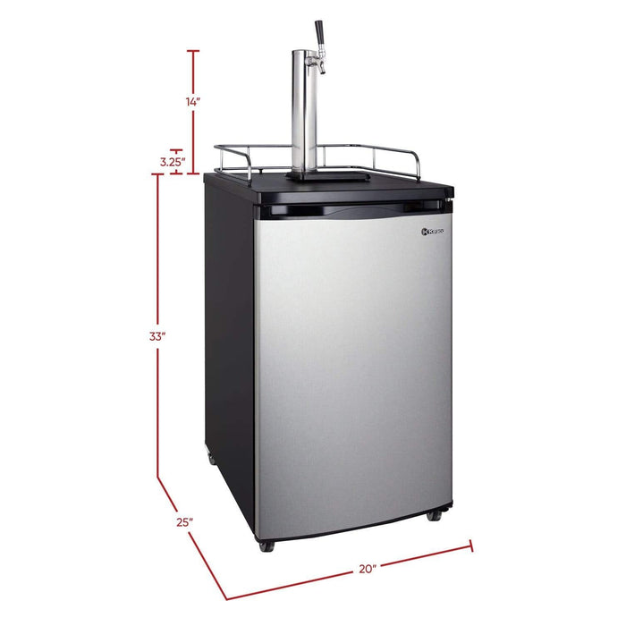 Kegco 20" Wide Homebrew Tap Stainless Steel Kegerator - HBK199S-1NK