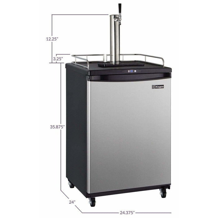 KEGCO 24" WIDE TAP STAINLESS STEEL HOME BREW KEGERATOR - HBK163S-1NK