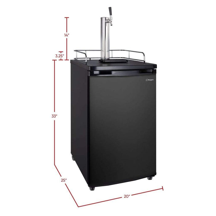 KEGCO 20" WIDE HOMEBREW S TAP BLACK KEGERATOR - HBK199B-1NK