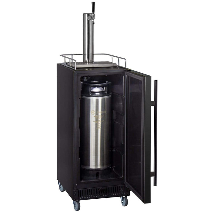 Wide Single Tap Black Commercial Kegerator - SLK15BBRNK