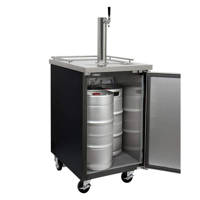 Wide Tap Commercial Black Kegerator - XCK-1B