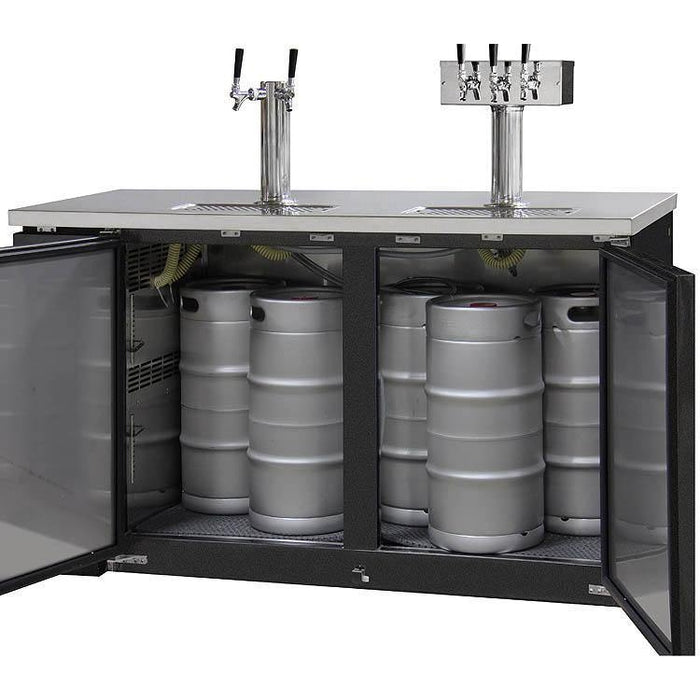 Kegco - 72" Wide Triple Tap Black Commercial Kegerator - XCK-2472B