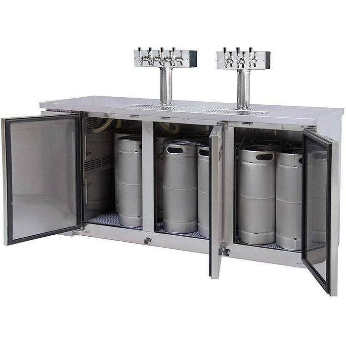 Kegco - 72" Wide Triple Tap Stainless Steel Commercial Kegerator - XCK-2472S