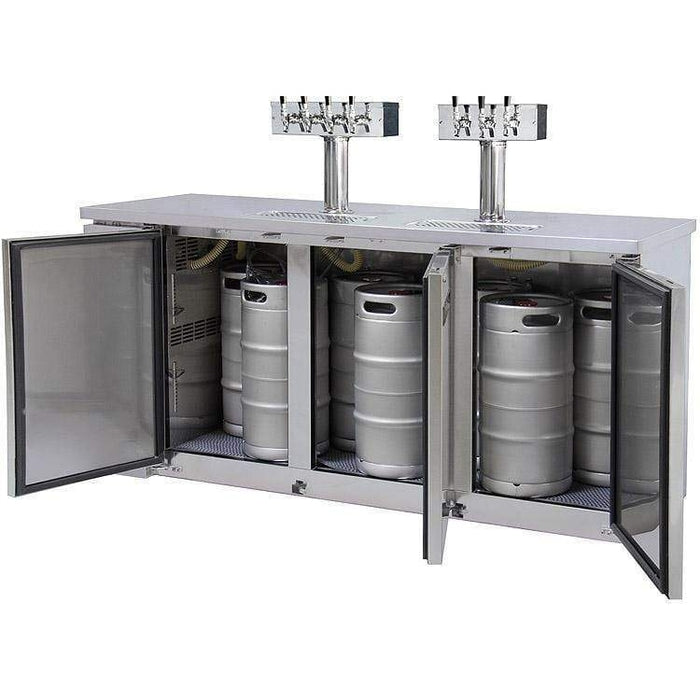 Kegco - 72" Wide Triple Tap Stainless Steel Commercial Kegerator - XCK-2472S