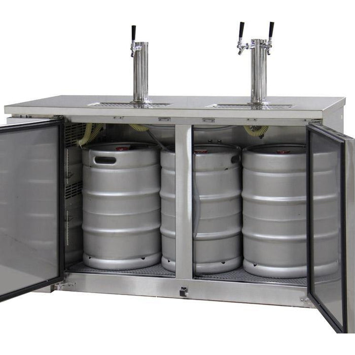 Kegco - 61" Wide Triple Tap Stainless Steel Commercial Kegerator - XCK-2460S