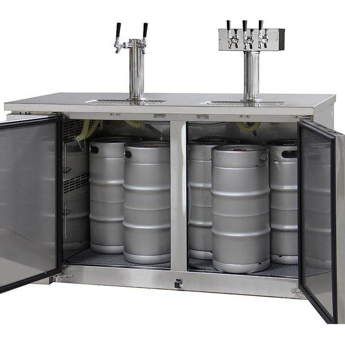 Kegco - 61" Wide Triple Tap Stainless Steel Commercial Kegerator - XCK-2460S