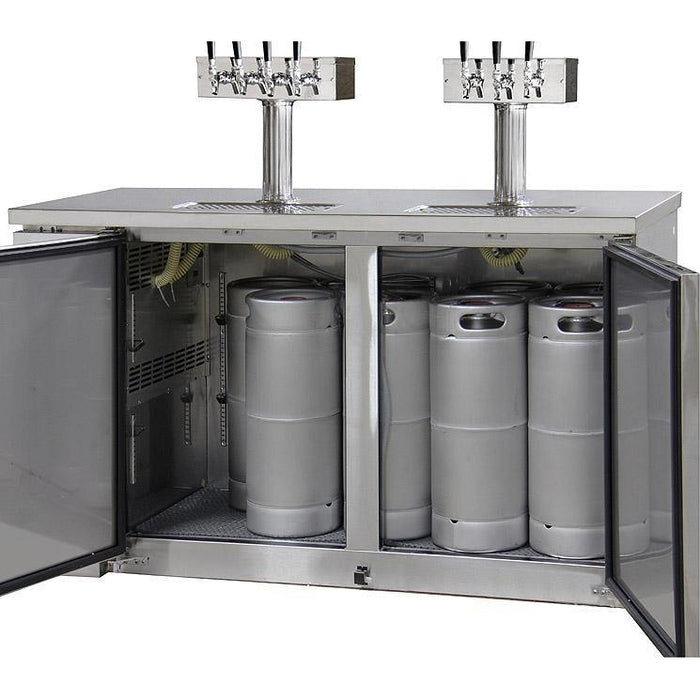 Kegco - 61" Wide Triple Tap Stainless Steel Commercial Kegerator - XCK-2460S