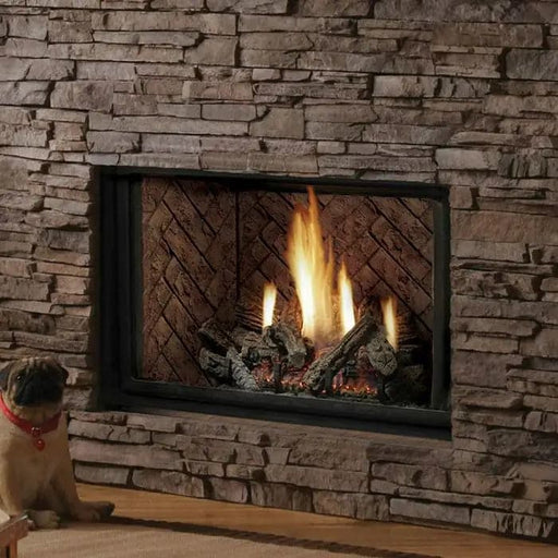 Kingsman Fireplaces 36-Inch Zero Clearance Dual Burner Direct Vent Gas Fireplace with Log Set - HBZDV3624-Config-1