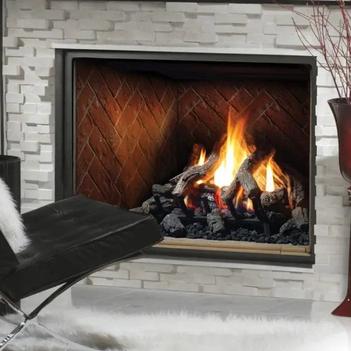 Kingsman Fireplaces 47-Inch Zero Clearance Dual Burner Direct Vent Gas Fireplace with Log Set - HBZDV4736