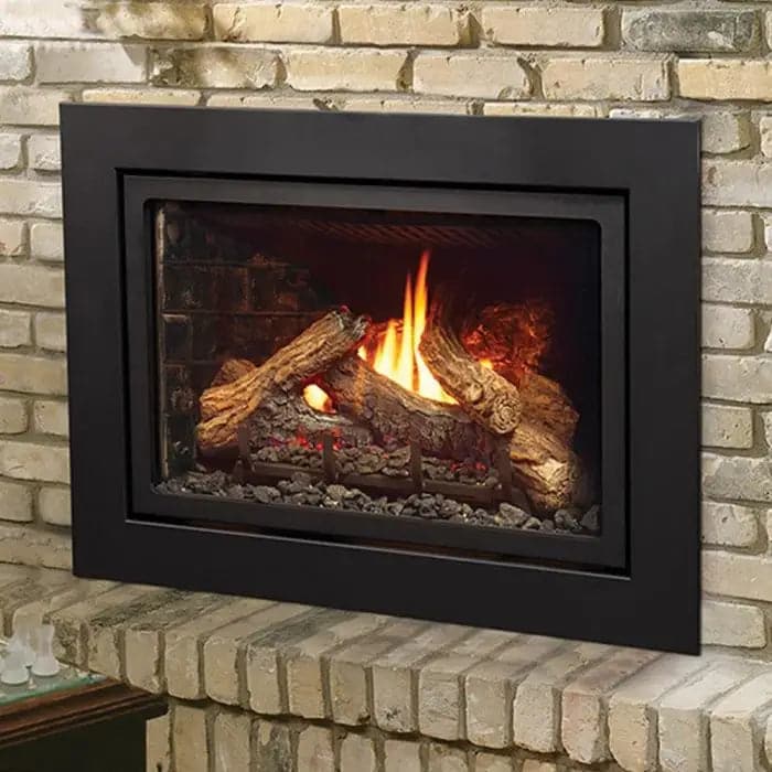 Kingsman Fireplaces 26-Inch Clean View Direct Vent Gas Fireplace Insert with Media - IDV26