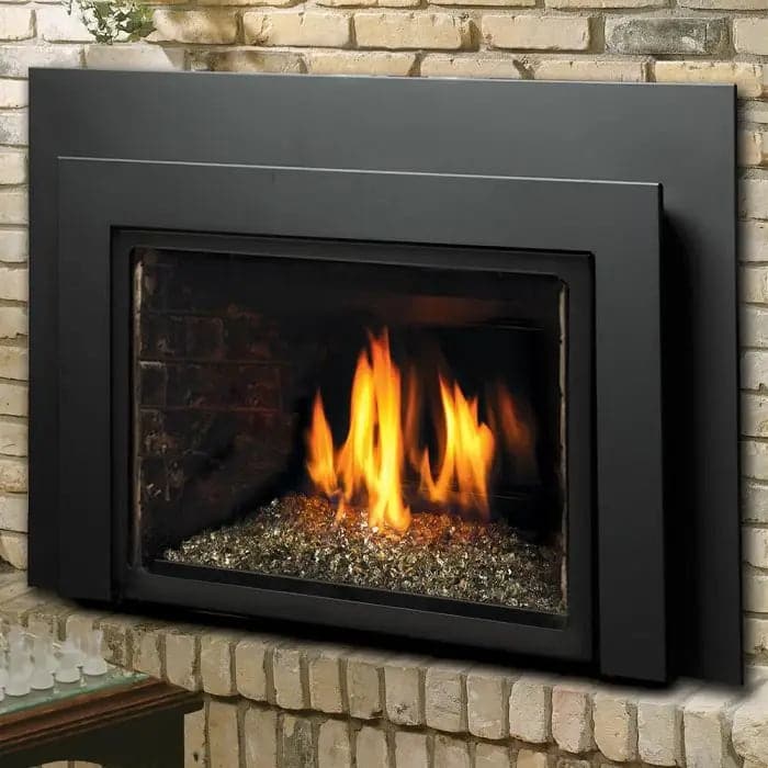 Kingsman Fireplaces 26-Inch Clean View Direct Vent Gas Fireplace Insert with Media - IDV26