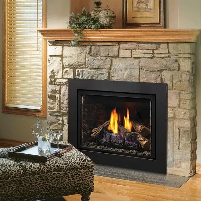 Kingsman Fireplaces 26-Inch Clean View Direct Vent Gas Fireplace Insert with Media - IDV26