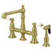 Kingston Brass English Country 8-Inch Bridge Kitchen Faucet with Sprayer - KS7275PLBS