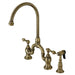 Kingston Brass English Country Kitchen Bridge Faucet with Brass Sprayer -KS7792ALBS