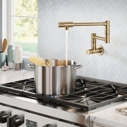 KRAUS Brushed Brass Wall Mounted Pot Filler - KPF-5003SFBB