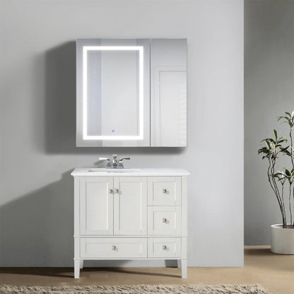 Krugg 36" X 36" LED Bi-View Medicine Cabinet with Dimmer & Defogger SVANGE3636L