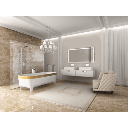 Krugg Icon 66" X 36" LED Bathroom Mirror with Dimmer & Defogger Large Lighted Vanity Mirror ICON6636