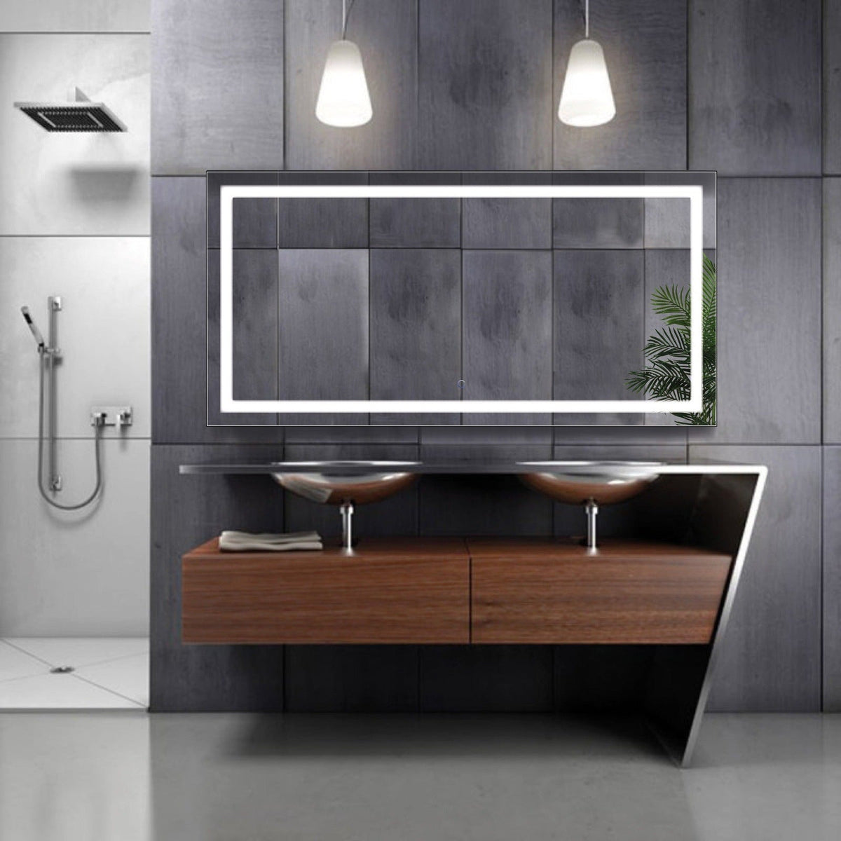 Krugg Icon 60â€³ X 30â€³ LED Bathroom Mirror with Dimmer and Defogger ICON6030 - Backyard Provider