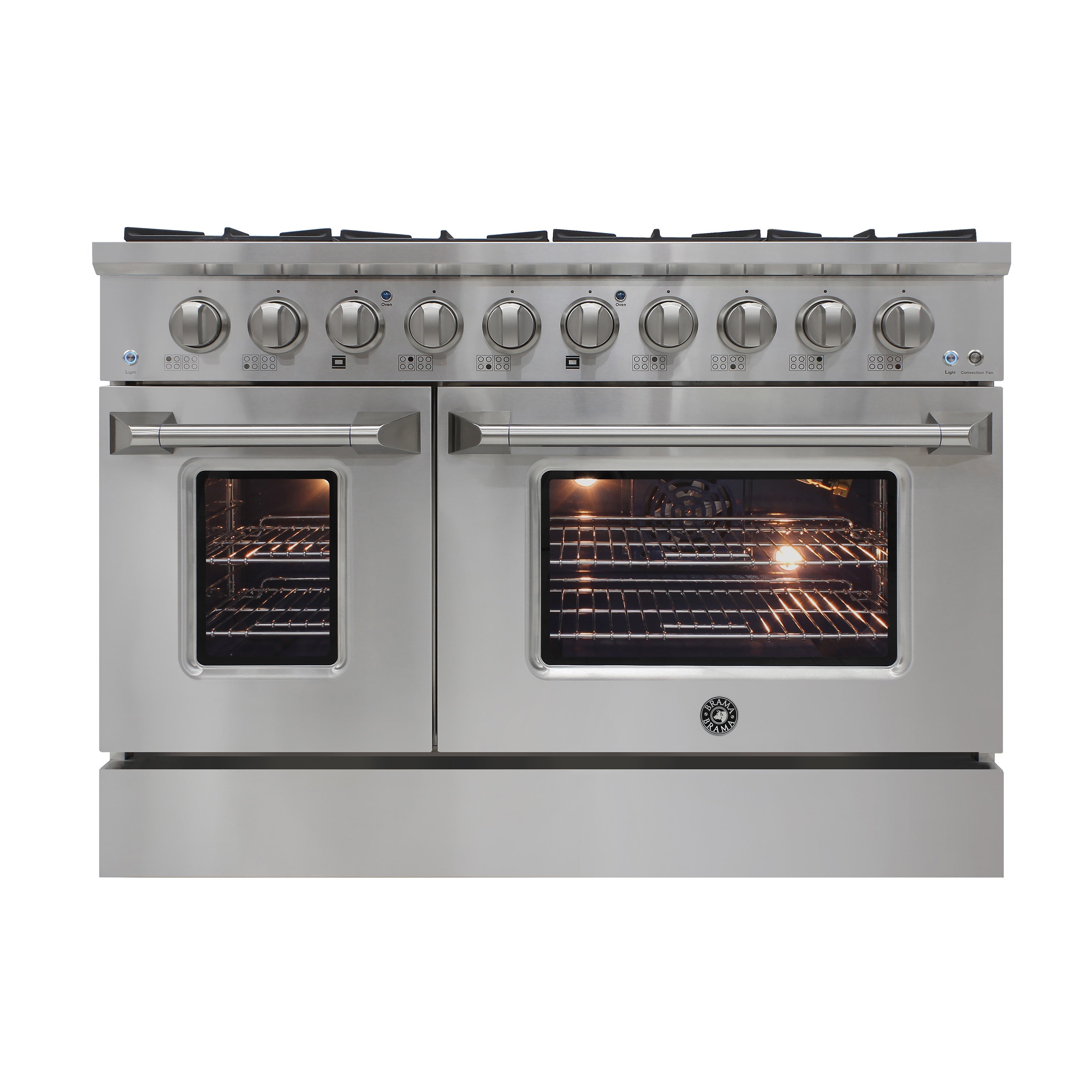 Vinotemp 48" Double Oven Gas Range, in Stainless Steel - BR-48SSGG