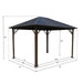 Kozyard Rosana 10'x12' Hardtop Aluminum Permanent Gazebo with 2-layer Sidewalls Rosana 10'x12' - KZRHG1012