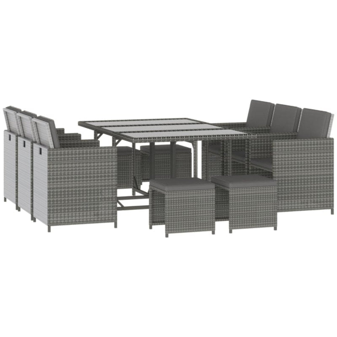 Outsunny 11 Pieces Patio Wicker Dining Sets - 841-162CG