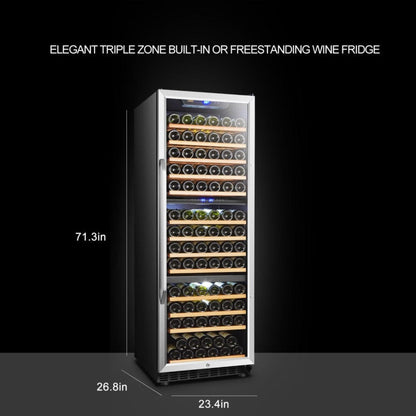 Lanbo 149 Bottles Triple Zones Stainless Steel Wine Coolers - LW144T