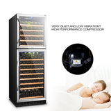 Lanbo 162 Bottles Dual Door Stainless Steel Dual Zone Wine Coolers LW162DD - LW162DD