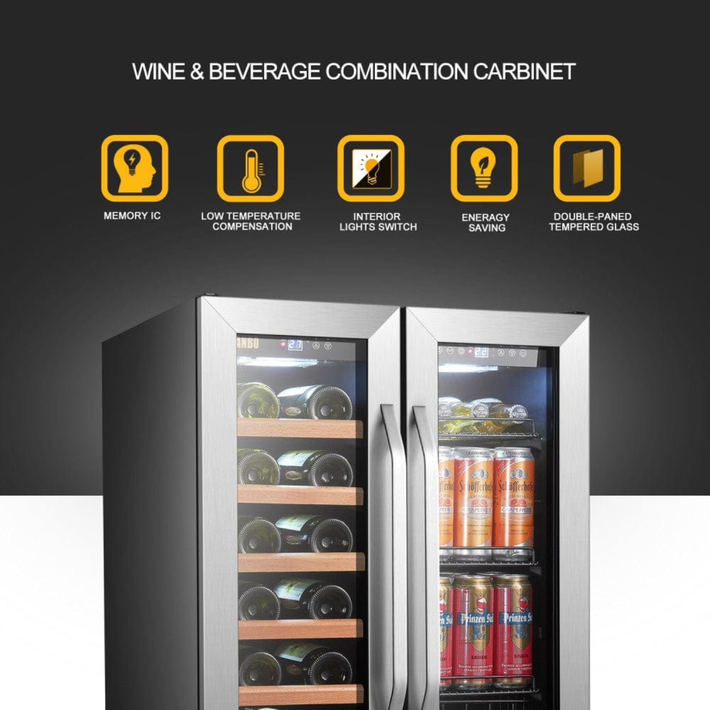 Lanbo 24 Inch Freestanding Wine and Beverage Coolers - LB36BD