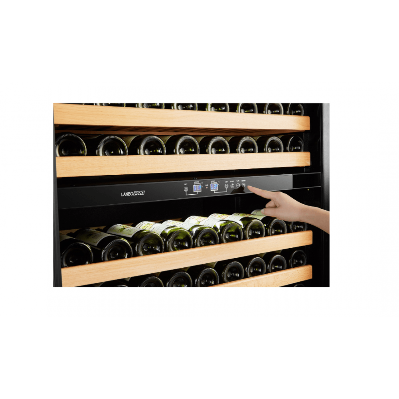 Lanbo 287 Bottles Dual Black French Door Wine Coolers - LP328D