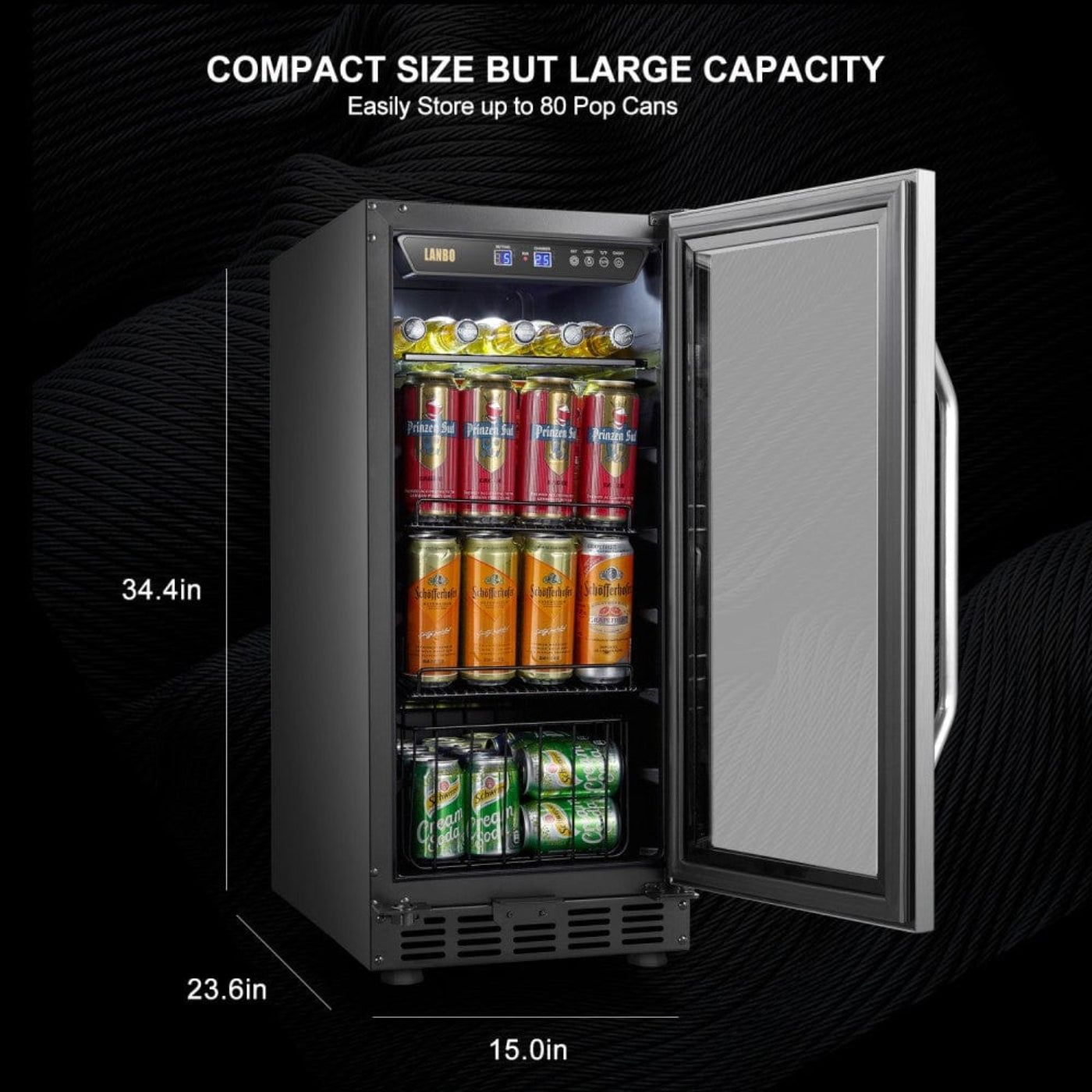 Lanbo 70 Cans Stainless Steel Beverage Coolers LB80BC - LB80BC