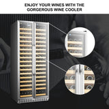 Lanbo Luxury 289 Bottles Dual Door Stainless Steel Wine Coolers - LW328SD