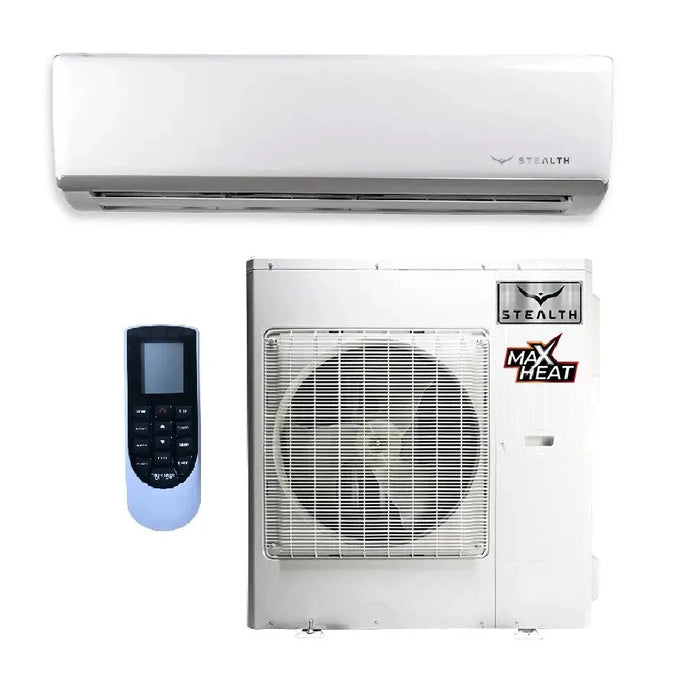 9,000 BTU 38 SEER Stealth Pinnacle Single Zone Wall Mount Mini Split System w/ Max Heat