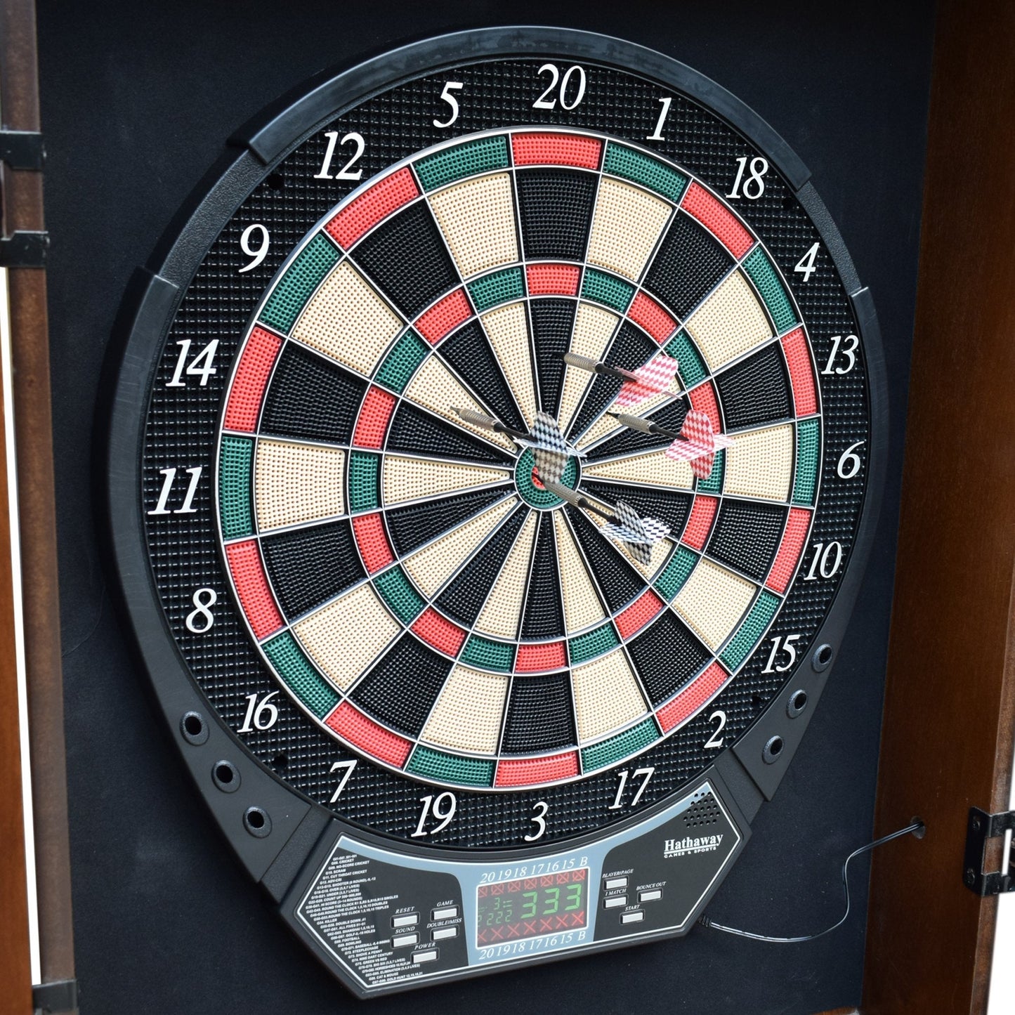 Hathaway Brookline Electronic Dartboard Cabinet Set -BG5004