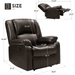 Leather Recliner Chair, Classic Manual Recliner Soft Armrests, Casual Chair For Living Room 35" Width, Brown