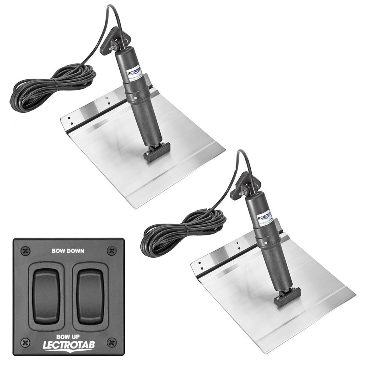 Lectrotab XKA Aluminum Alloy Trim Tab Kit w/Rocker Switch - 12 x 24 - XKAF12X24A - CW96302