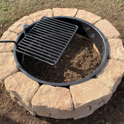 Pilot Rock 2 Pack 30.5 Inch Steel Ground Fire Pit Ring and Metal Cooking Grate - 415874