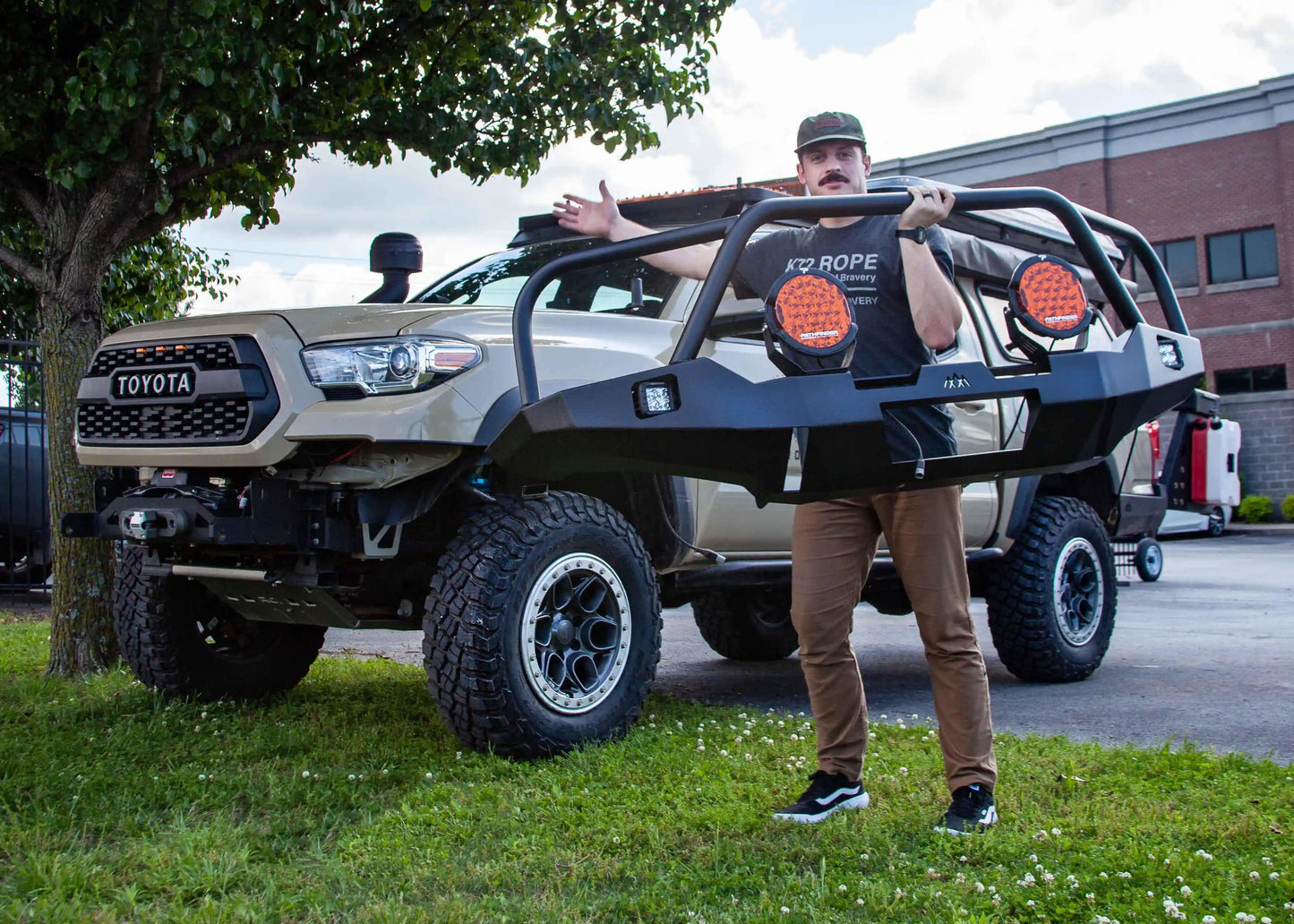 Backwoods Adventure Hi-Lite Overland Toyota Tacoma Front Bumper 3rd Gen (2016-2023) [Bull Bar] - BWTY3T-103FGBBB