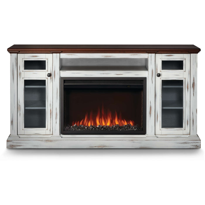 Napoleon Fireplaces Charlotte Electric Fireplace TV Stand in Antique White w/ Firebox, Napoleon, 68", NEFP30-3820AW