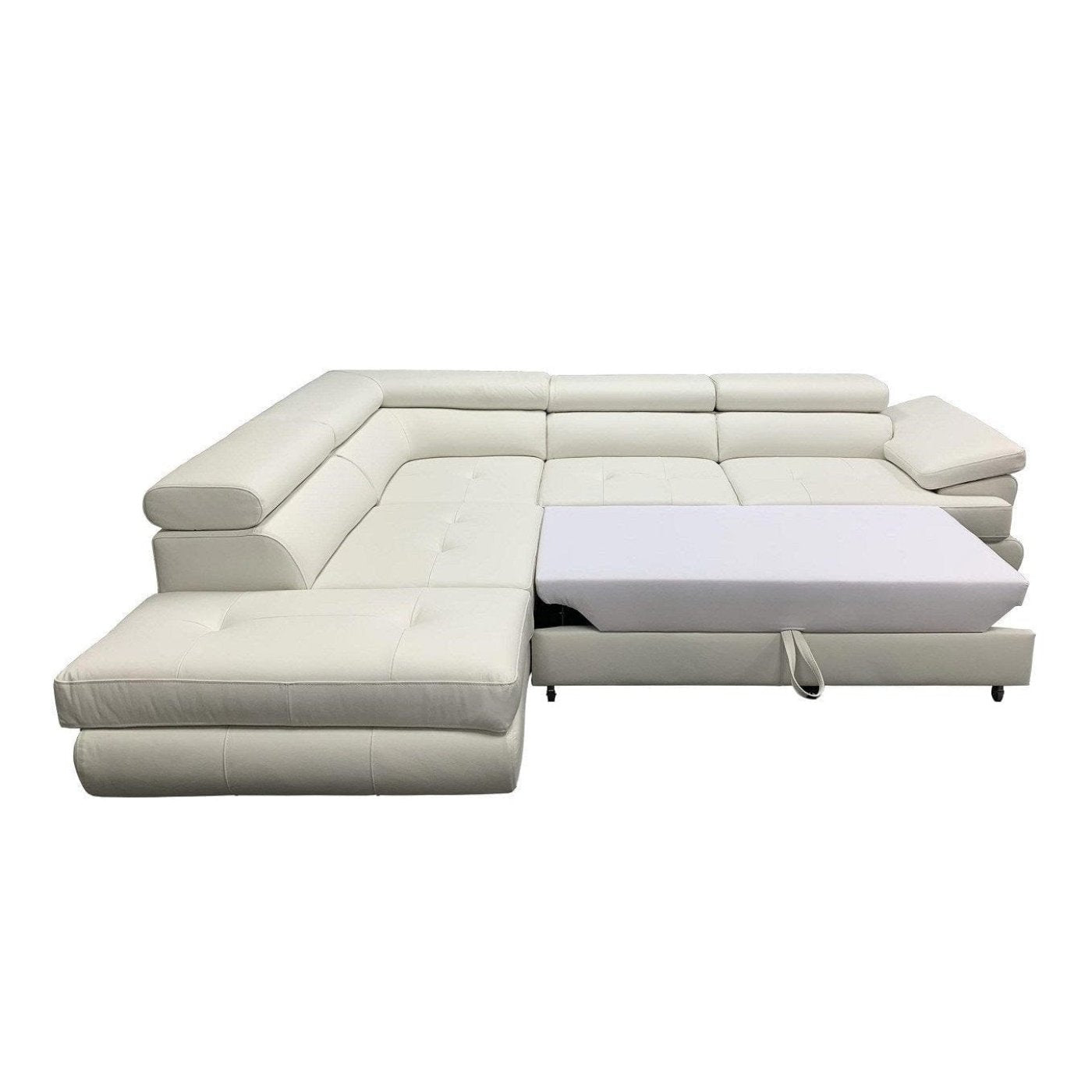 LUTON Leather Sectional Sleeper Sofa - Backyard Provider