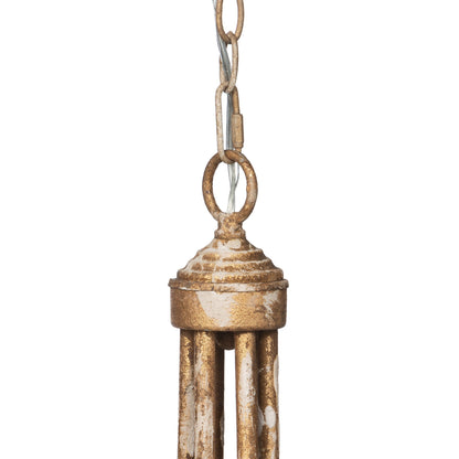 Park Hill Collection Empress Chandelier: Elegant Distressed Iron Design with Gold Accents, 6 Lights for Rustic Charm - ELH00158