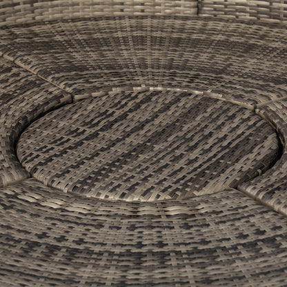 Outsunny 4-Piece Round Convertible Daybed with Adjustable Canopy, Sectional Sofa, 2 Chairs, Table, Dark Gray - 862-021CG