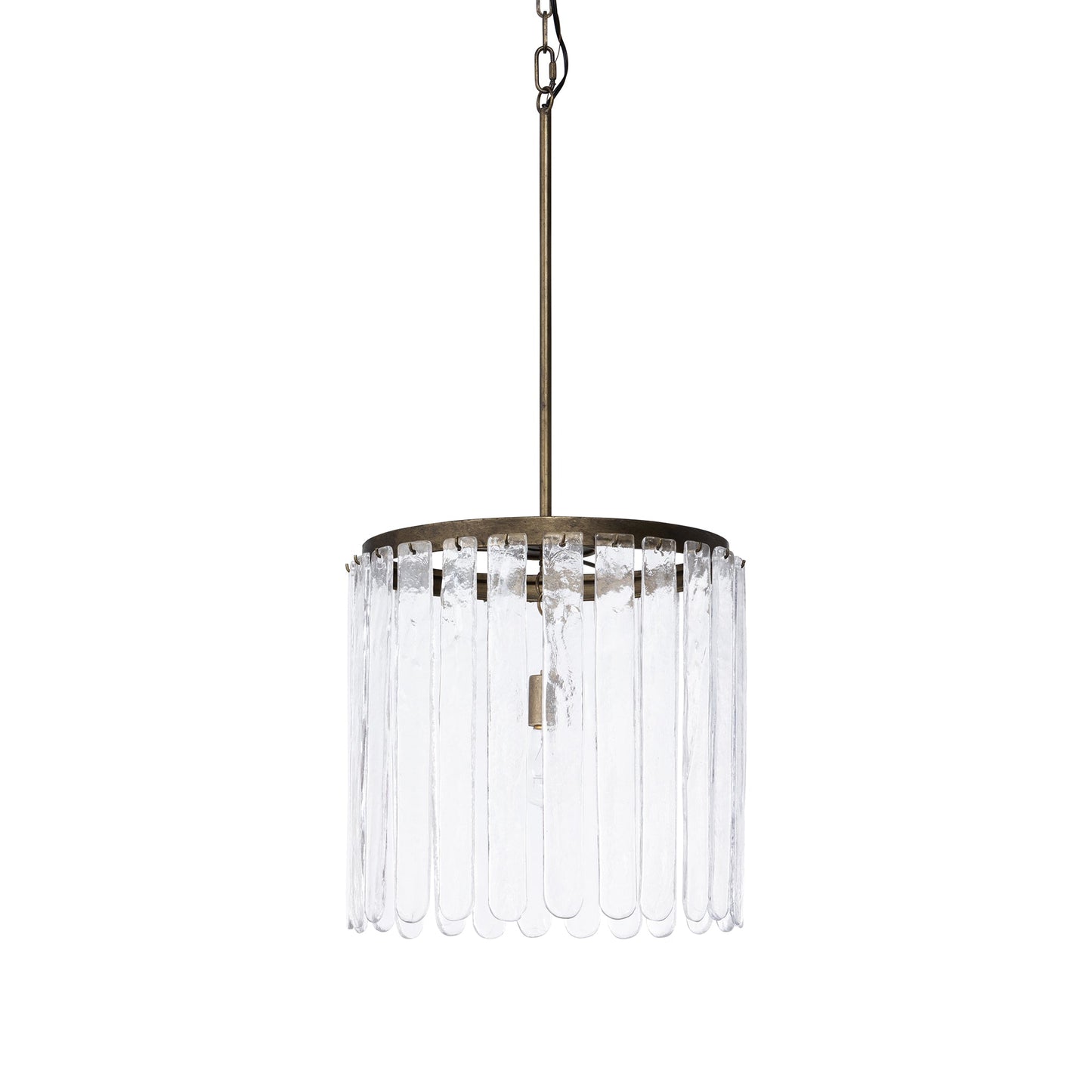 Park Hill Collection Dawson Antique Gold Glass Panel Chandelier - Elegant Iron Design, 80" Tall, Perfect for Any Room - ELH36057