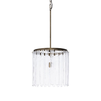 Park Hill Collection Dawson Antique Gold Glass Panel Chandelier - Elegant Iron Design, 80" Tall, Perfect for Any Room - ELH36057