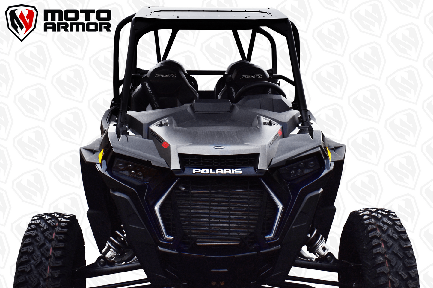 Moto Armor Polaris RZR Turbo S 4-Seat Aluminum Roof with Sunroof (2019+) - MA-TURS-RF-4-AL-BLK