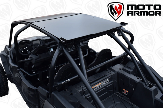 Moto Armor Polaris RZR Turbo S 4-Seat Aluminum Roof with Sunroof (2019+) - MA-TURS-RF-4-AL-BLK