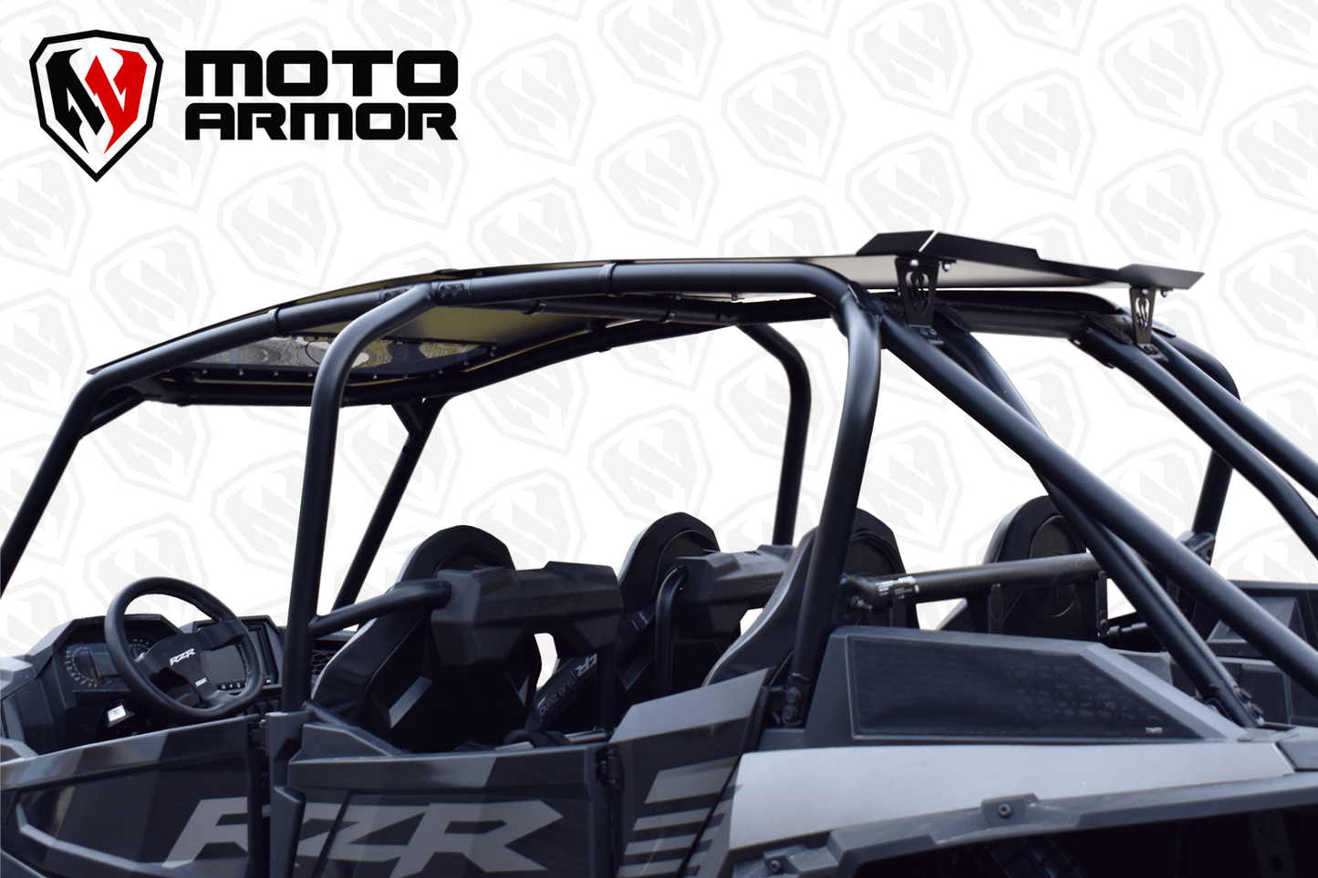 Moto Armor Polaris RZR Turbo S 4-Seat Aluminum Roof with Sunroof (2019+) - MA-TURS-RF-4-AL-BLK